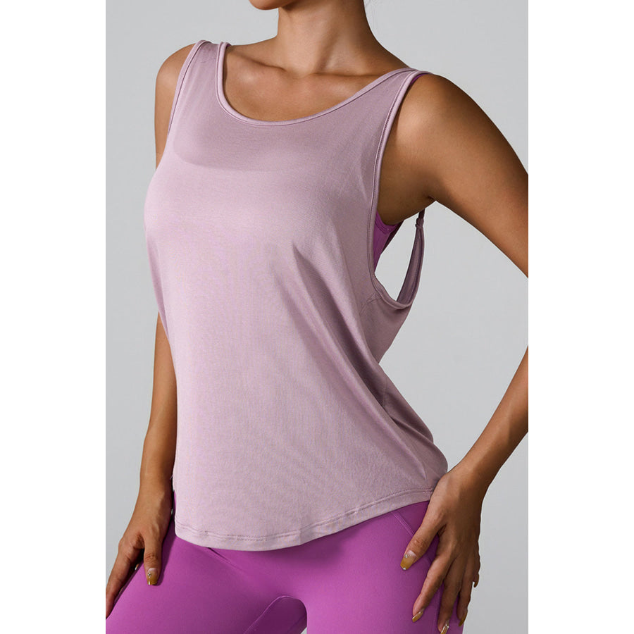 Crisscross Round Neck Active Tank Apparel and Accessories