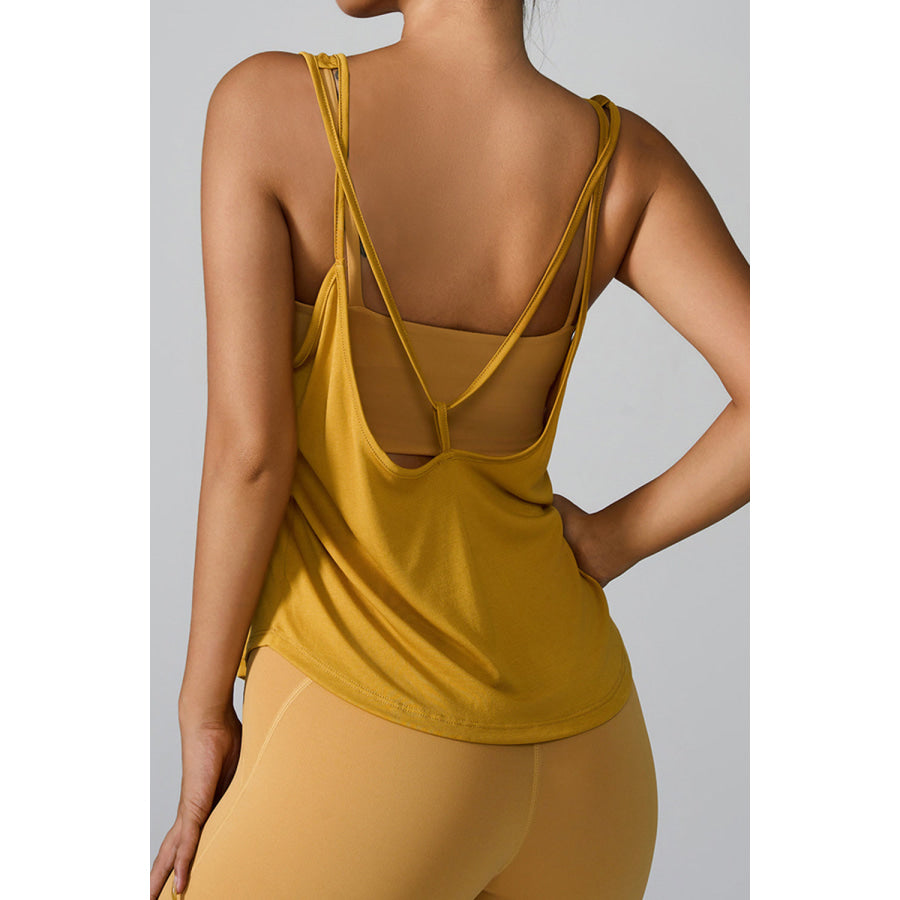 Crisscross Round Neck Active Tank Apparel and Accessories