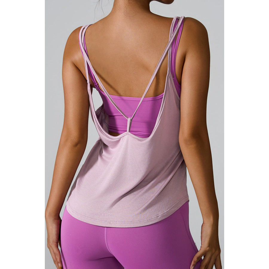 Crisscross Round Neck Active Tank Apparel and Accessories