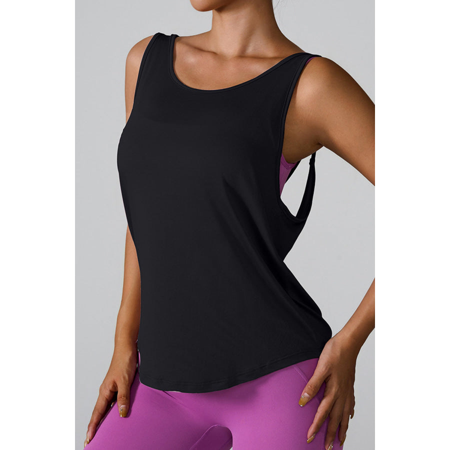 Crisscross Round Neck Active Tank Apparel and Accessories