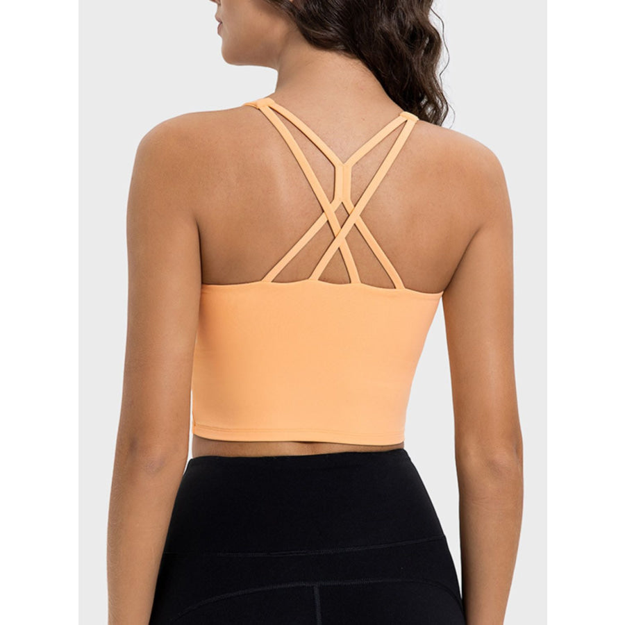 Crisscross Round Neck Active Tank Sherbet / 4 Apparel and Accessories