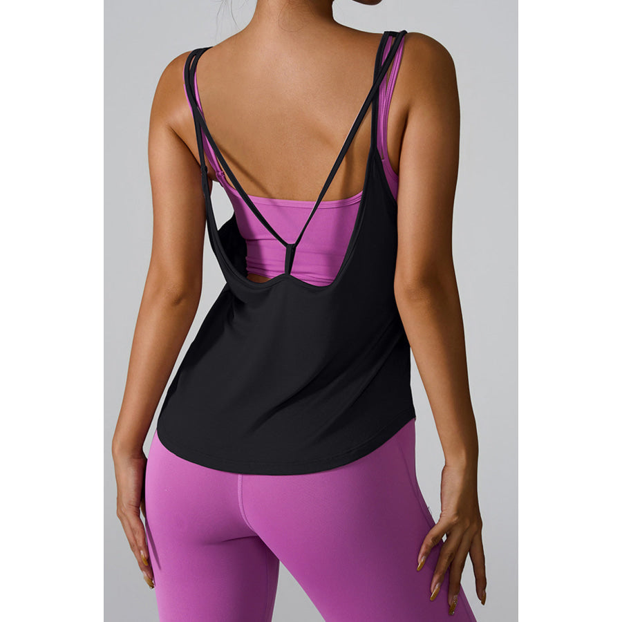 Crisscross Round Neck Active Tank Apparel and Accessories