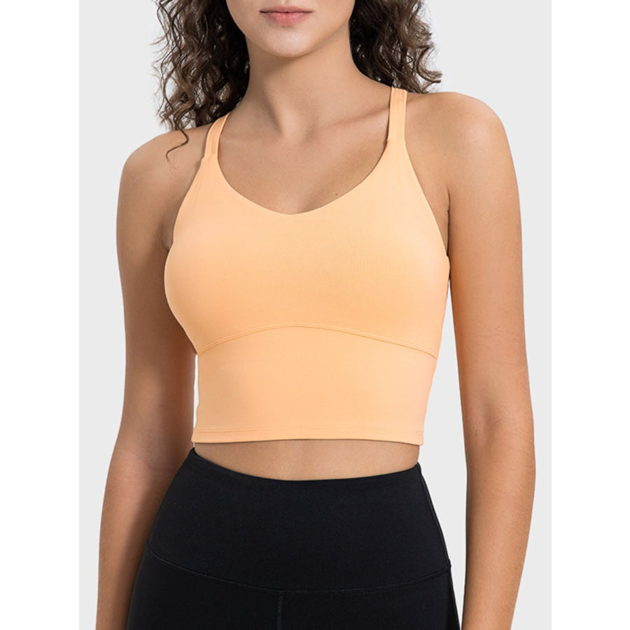 Crisscross Round Neck Active Tank Sherbet / 4 Apparel and Accessories