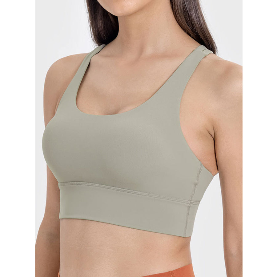 Crisscross Scoop Neck Active Tank Sage / 4 Apparel and Accessories