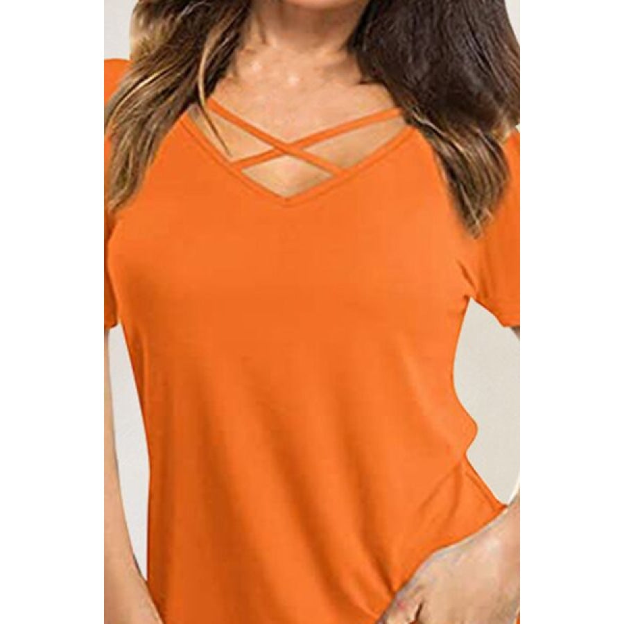 Crisscross Short Sleeve T-Shirt Apparel and Accessories