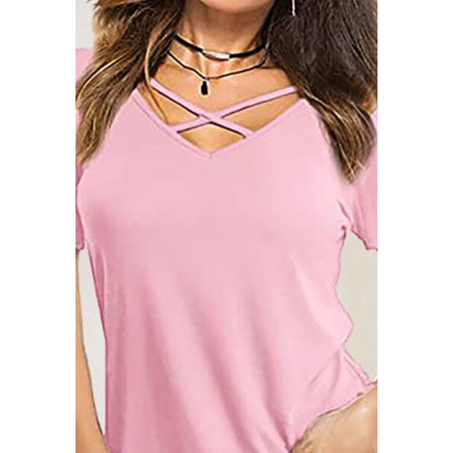 Crisscross Short Sleeve T-Shirt Apparel and Accessories