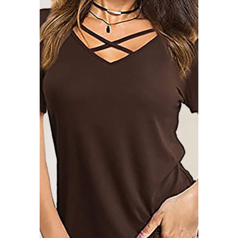 Crisscross Short Sleeve T-Shirt Apparel and Accessories