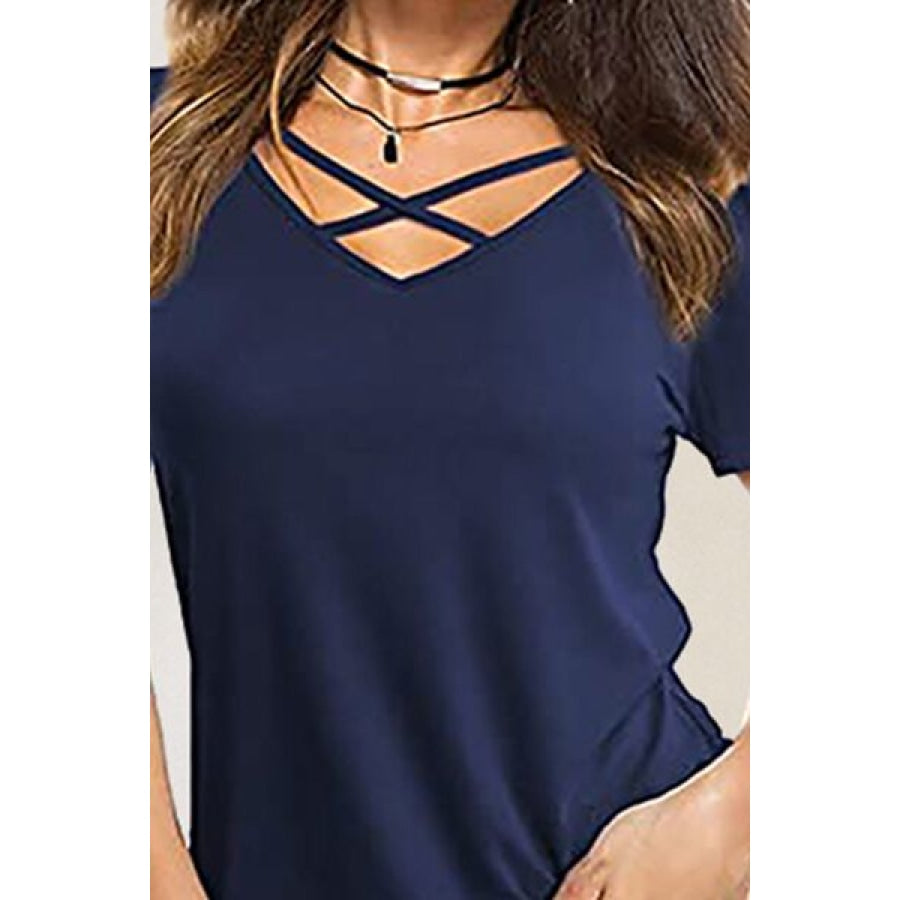 Crisscross Short Sleeve T-Shirt Apparel and Accessories