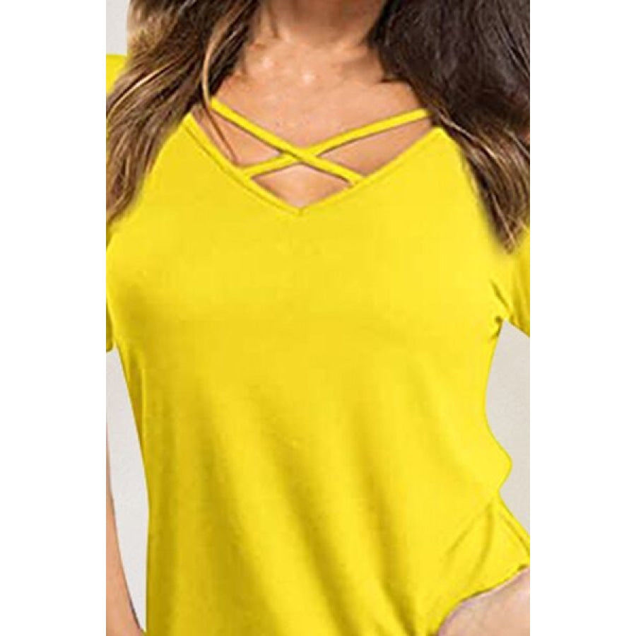 Crisscross Short Sleeve T-Shirt Apparel and Accessories