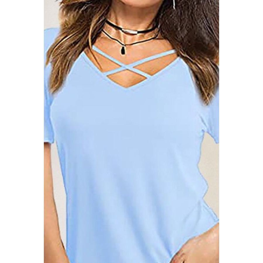 Crisscross Short Sleeve T-Shirt Apparel and Accessories