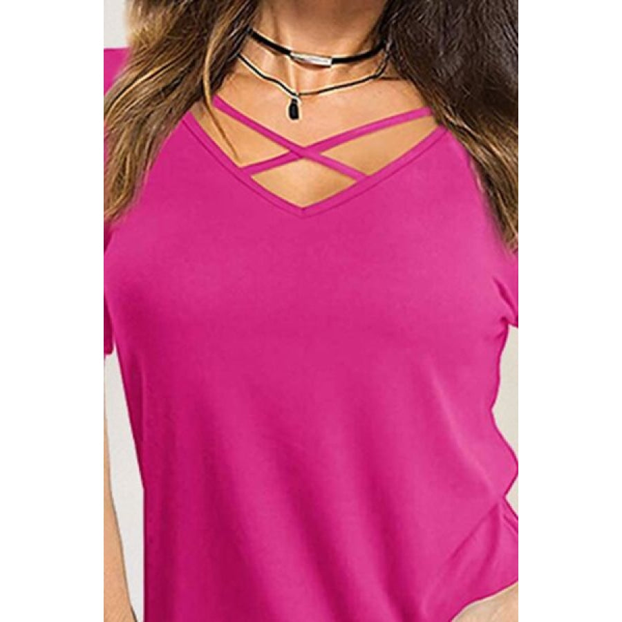 Crisscross Short Sleeve T-Shirt Apparel and Accessories