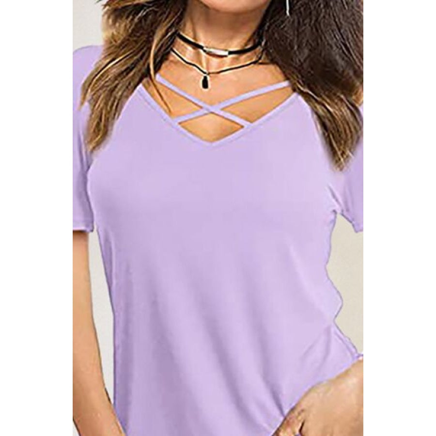 Crisscross Short Sleeve T-Shirt Apparel and Accessories