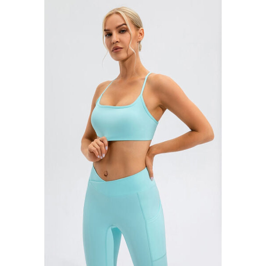 Crisscross Spaghetti Strap Active Cami Clothing