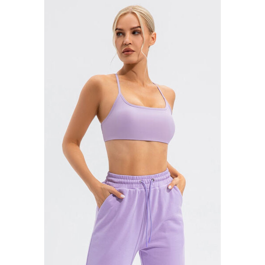 Crisscross Spaghetti Strap Active Cami Lilac / S Clothing