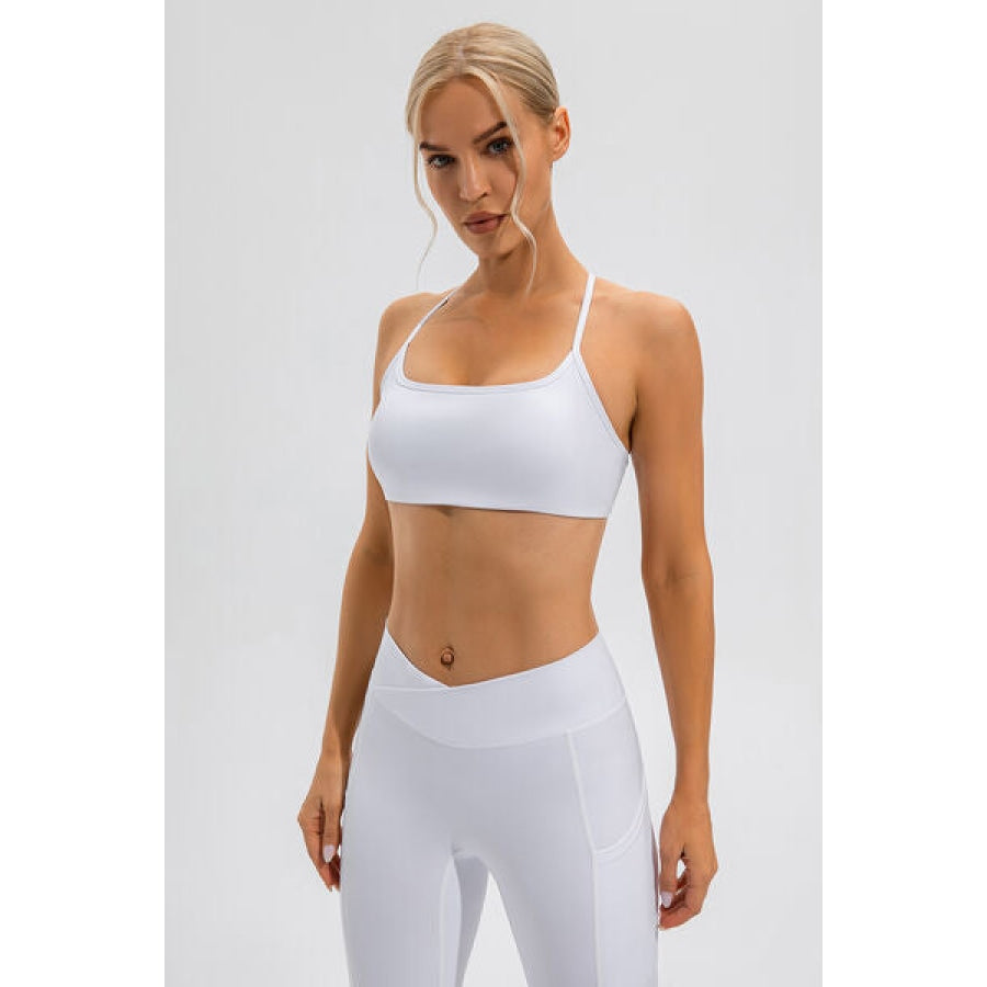 Crisscross Spaghetti Strap Active Cami White / S Clothing