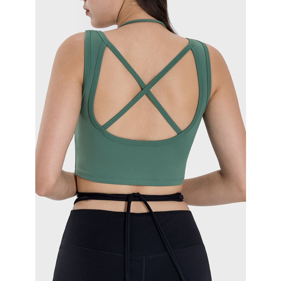 Crisscross Square Neck Active Tank Apparel and Accessories