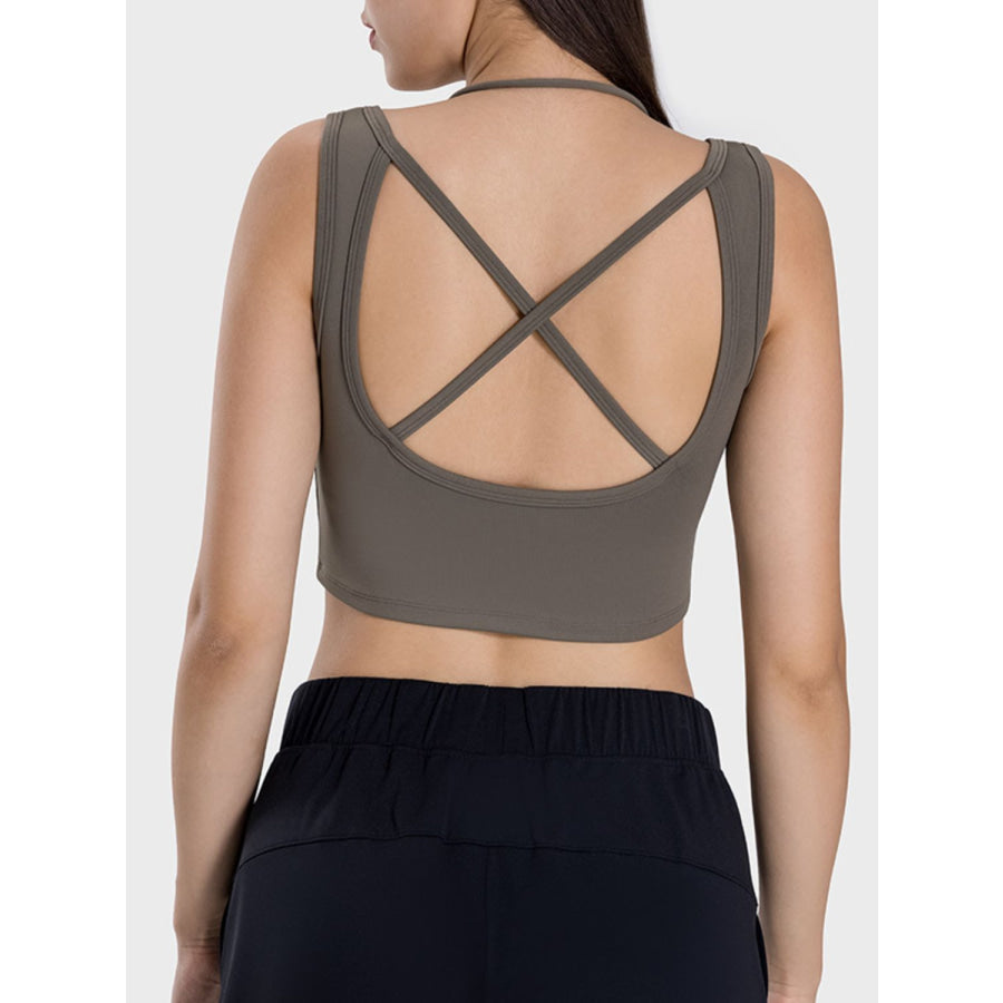 Crisscross Square Neck Active Tank Apparel and Accessories