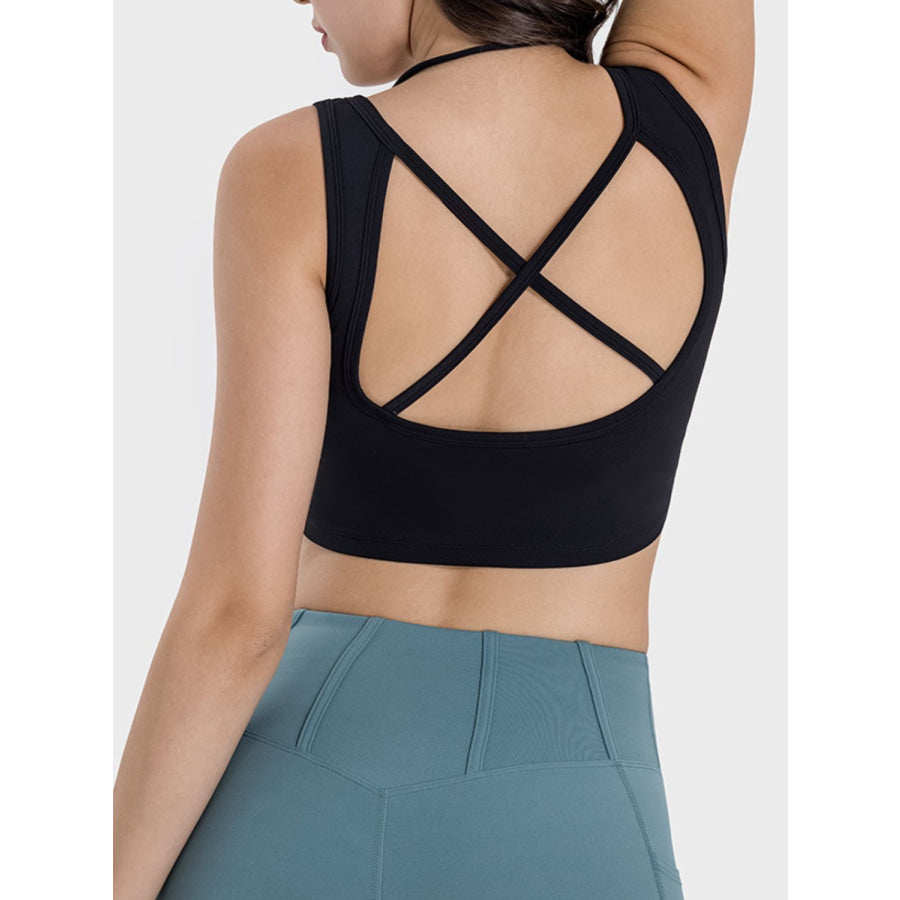 Crisscross Square Neck Active Tank Apparel and Accessories