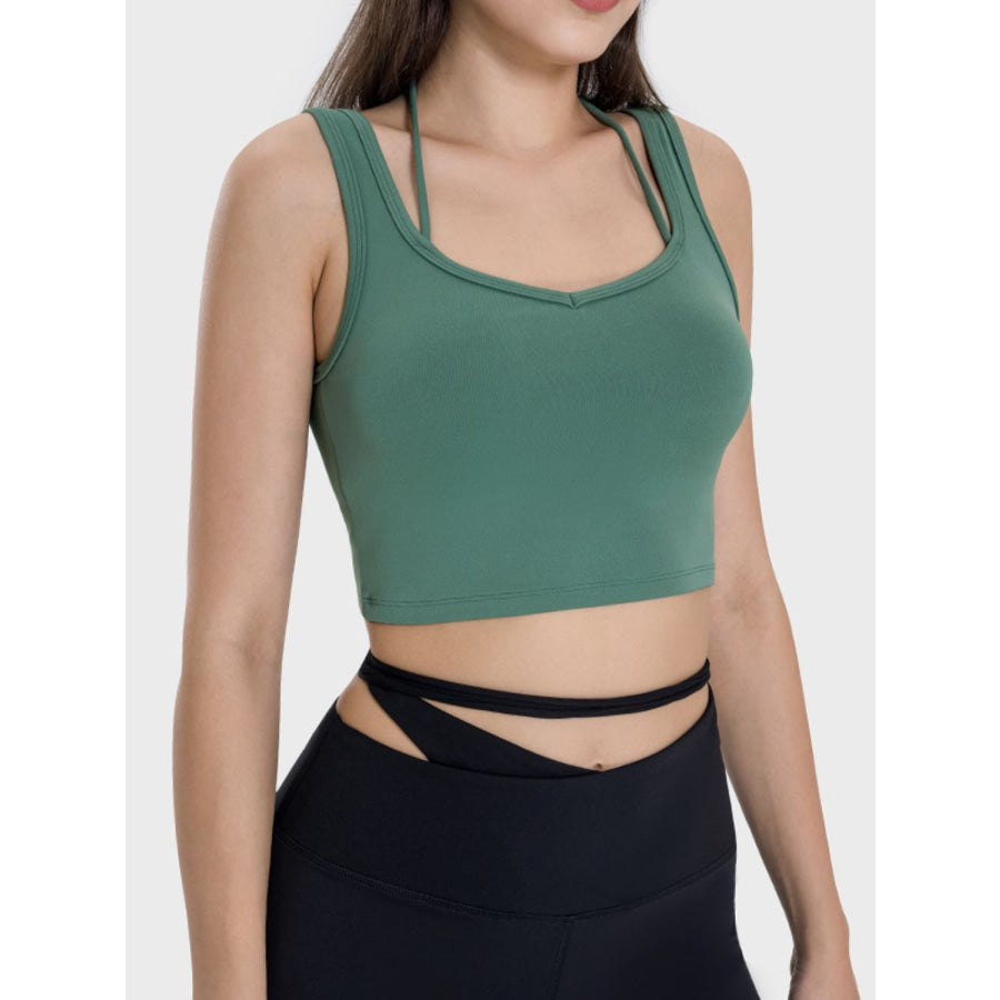 Crisscross Square Neck Active Tank Apparel and Accessories