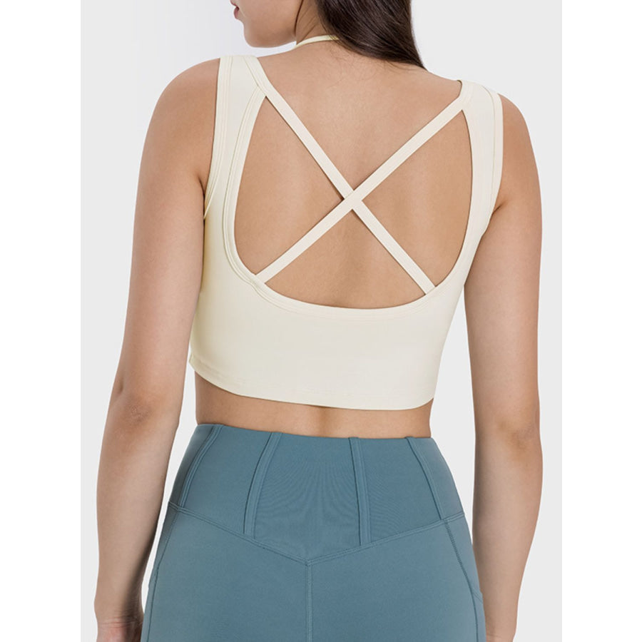 Crisscross Square Neck Active Tank Apparel and Accessories