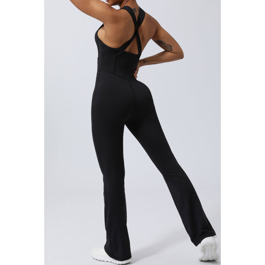 Crisscross Wide Strap Sleeveless Jumpsuit Apparel and Accessories