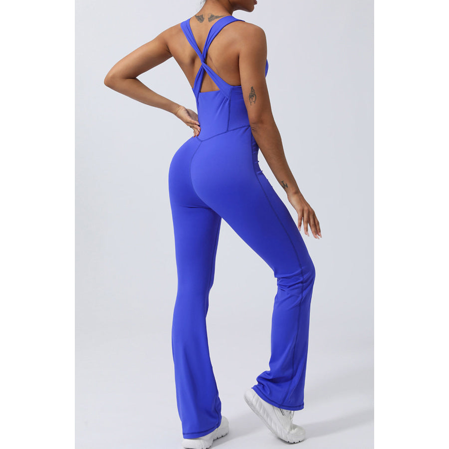 Crisscross Wide Strap Sleeveless Jumpsuit Apparel and Accessories