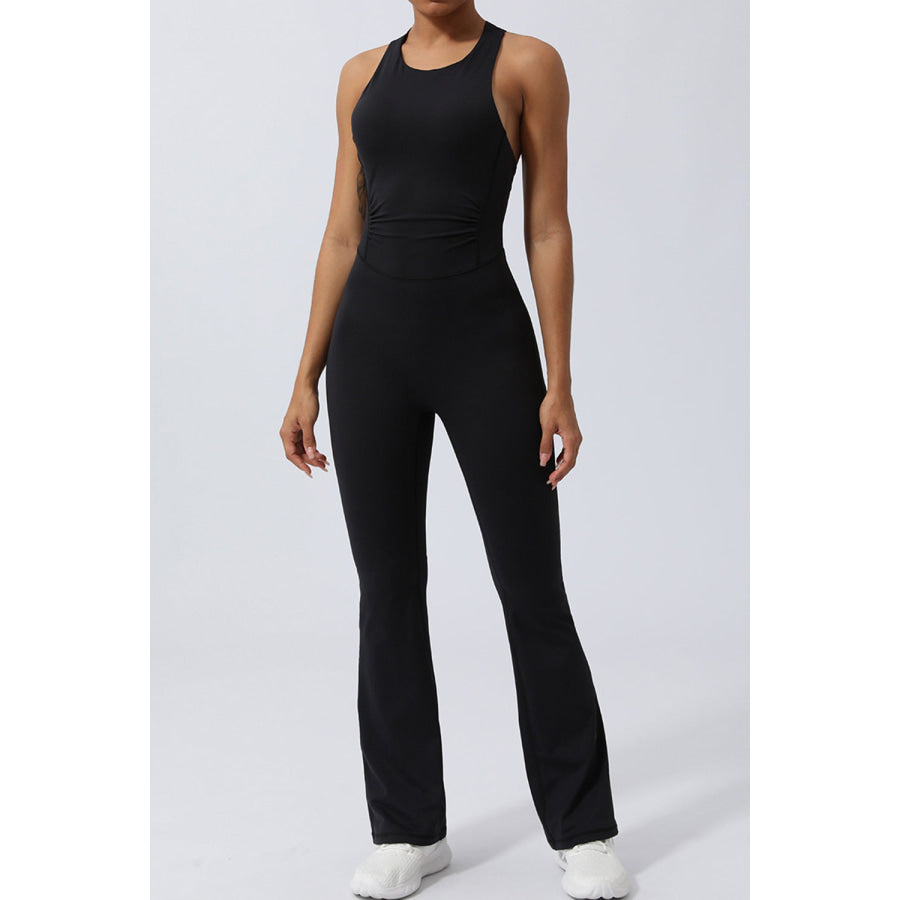 Crisscross Wide Strap Sleeveless Jumpsuit Black / S Apparel and Accessories