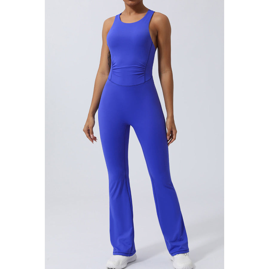 Crisscross Wide Strap Sleeveless Jumpsuit Ultra marine / S Apparel and Accessories