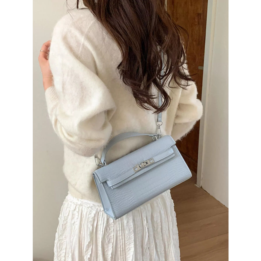 Croc-Embossed Leather Crossbody Bag Apparel and Accessories