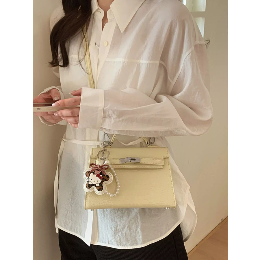 Croc-Embossed Top-Handle Crossbody Bag Apparel and Accessories