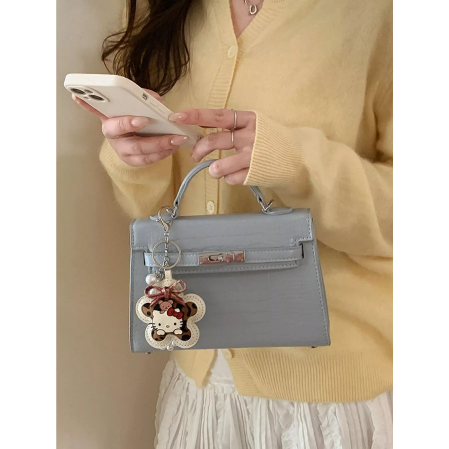 Croc-Embossed Top-Handle Crossbody Bag Apparel and Accessories