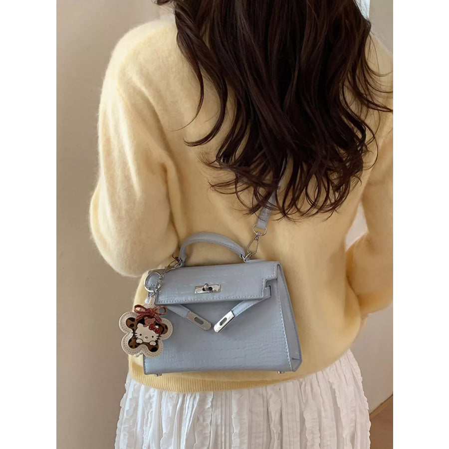 Croc-Embossed Top-Handle Crossbody Bag Apparel and Accessories