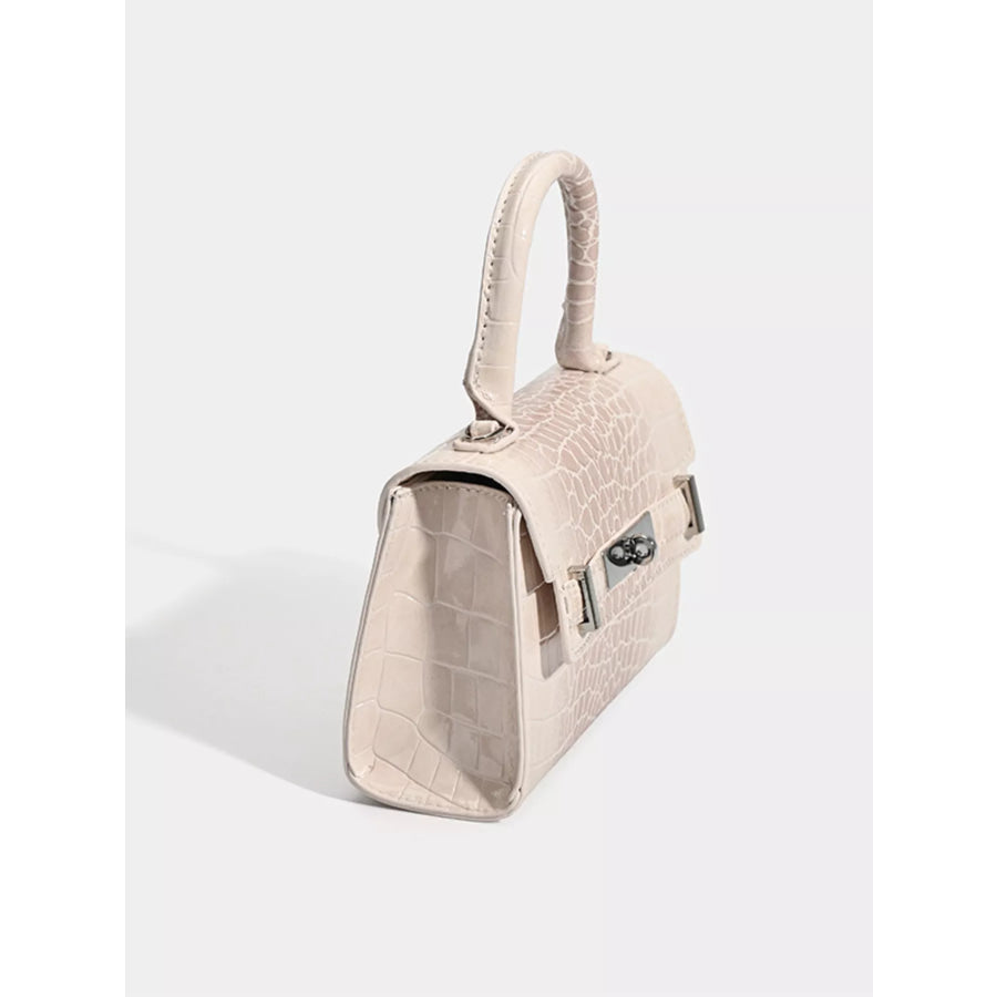 Croc-Embossed Top Handle Handbag Apparel and Accessories