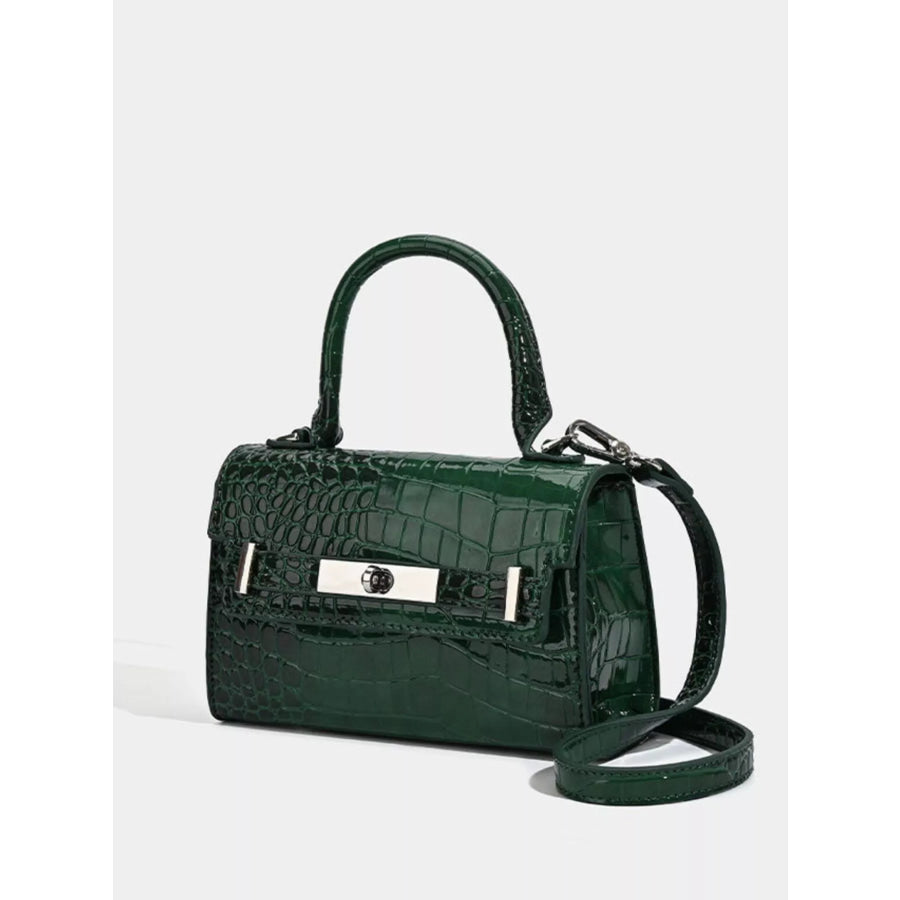 Croc-Embossed Top Handle Handbag Apparel and Accessories