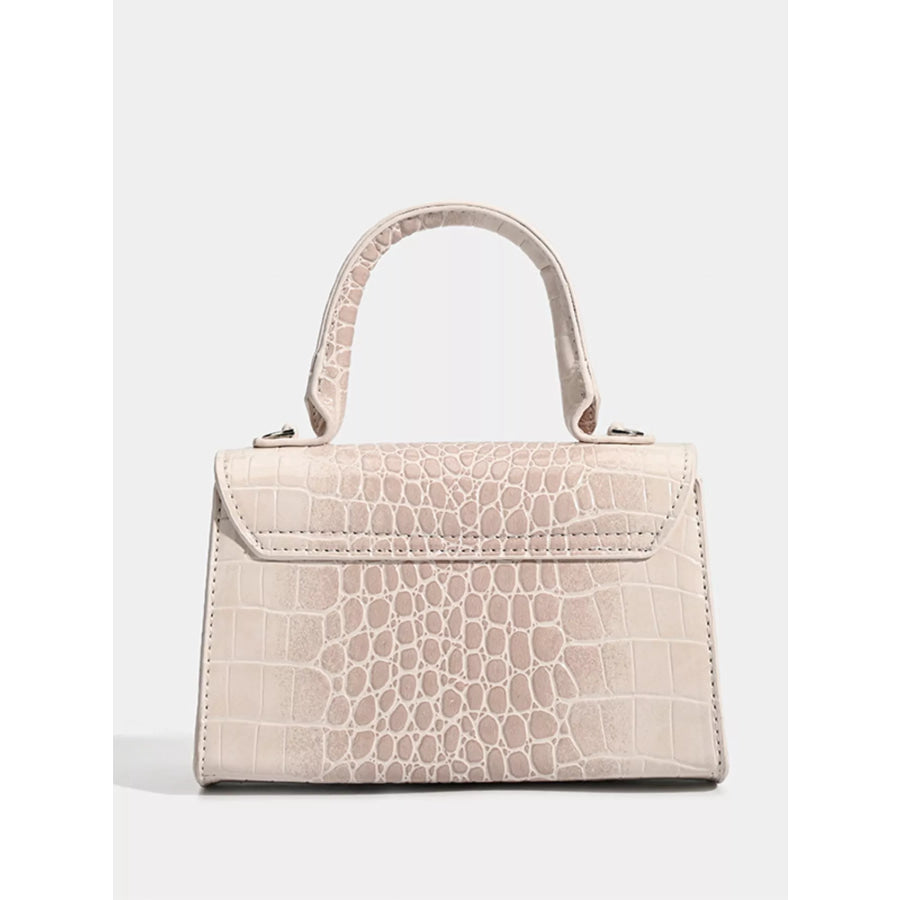 Croc-Embossed Top Handle Handbag Apparel and Accessories