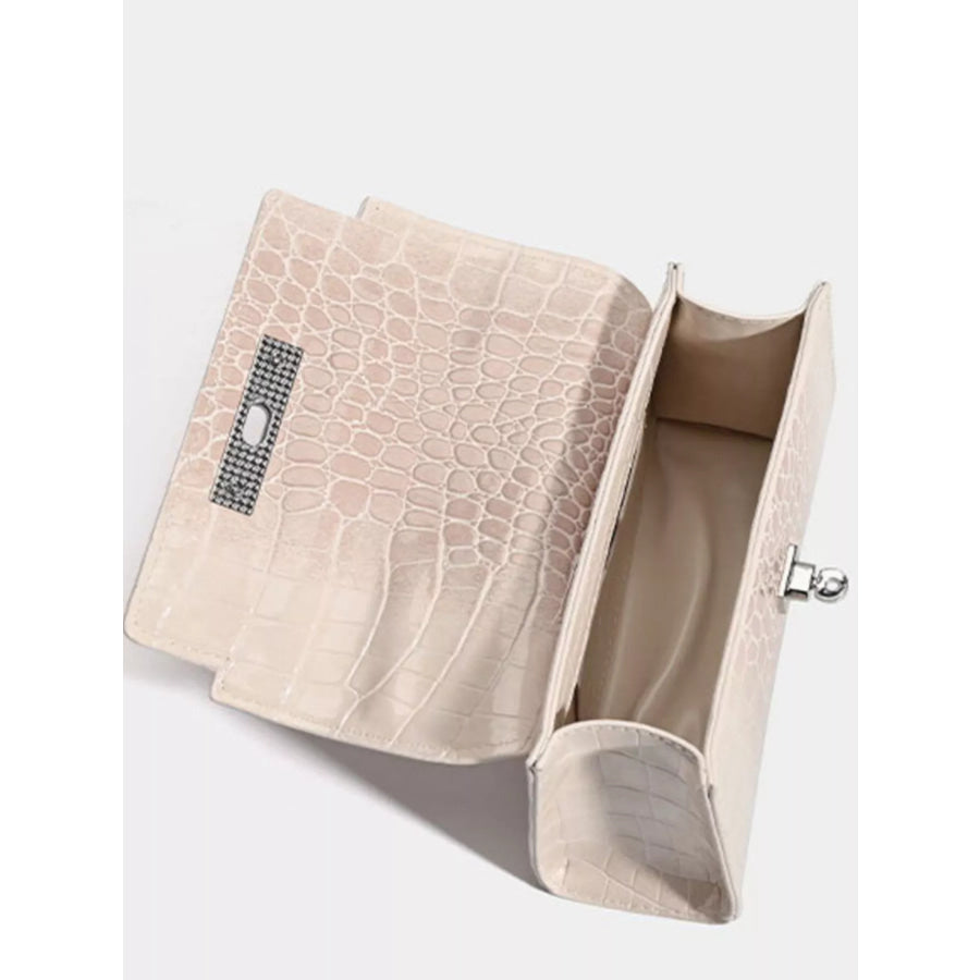 Croc-Embossed Top Handle Handbag Apparel and Accessories
