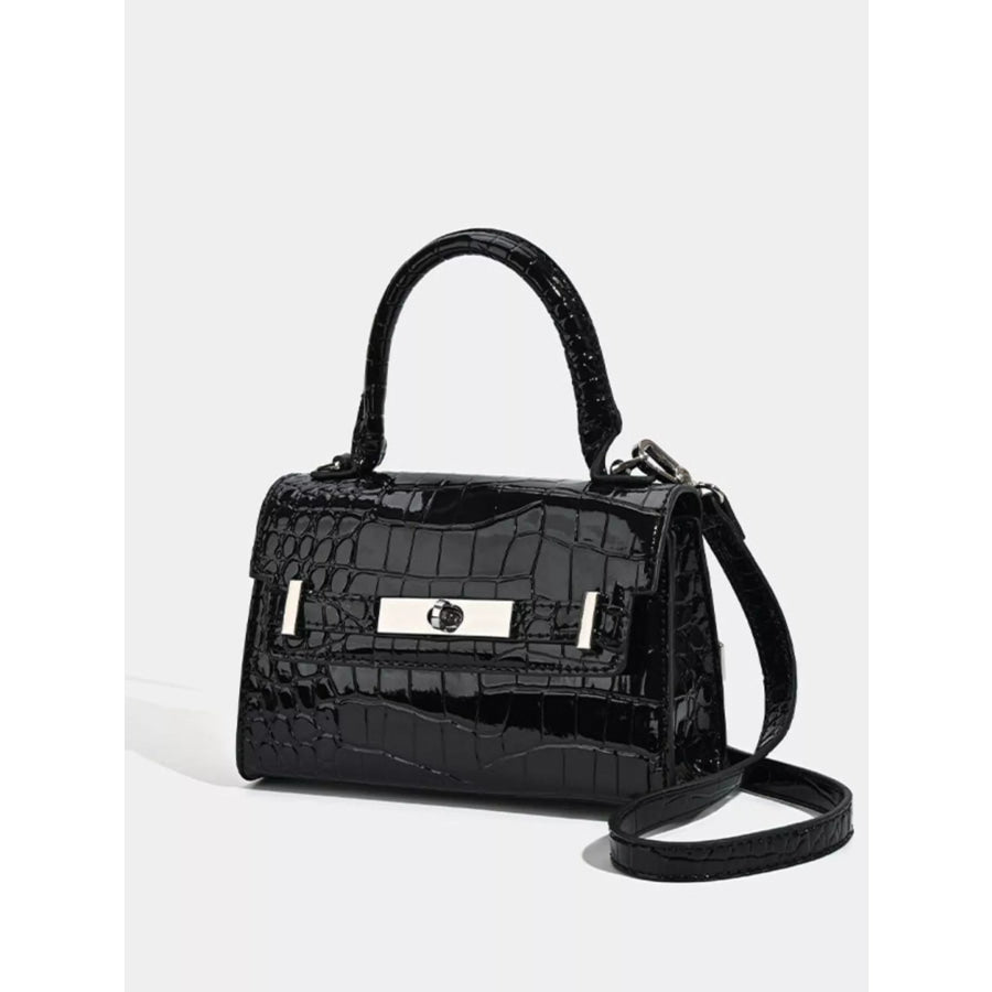 Croc-Embossed Top Handle Handbag Apparel and Accessories