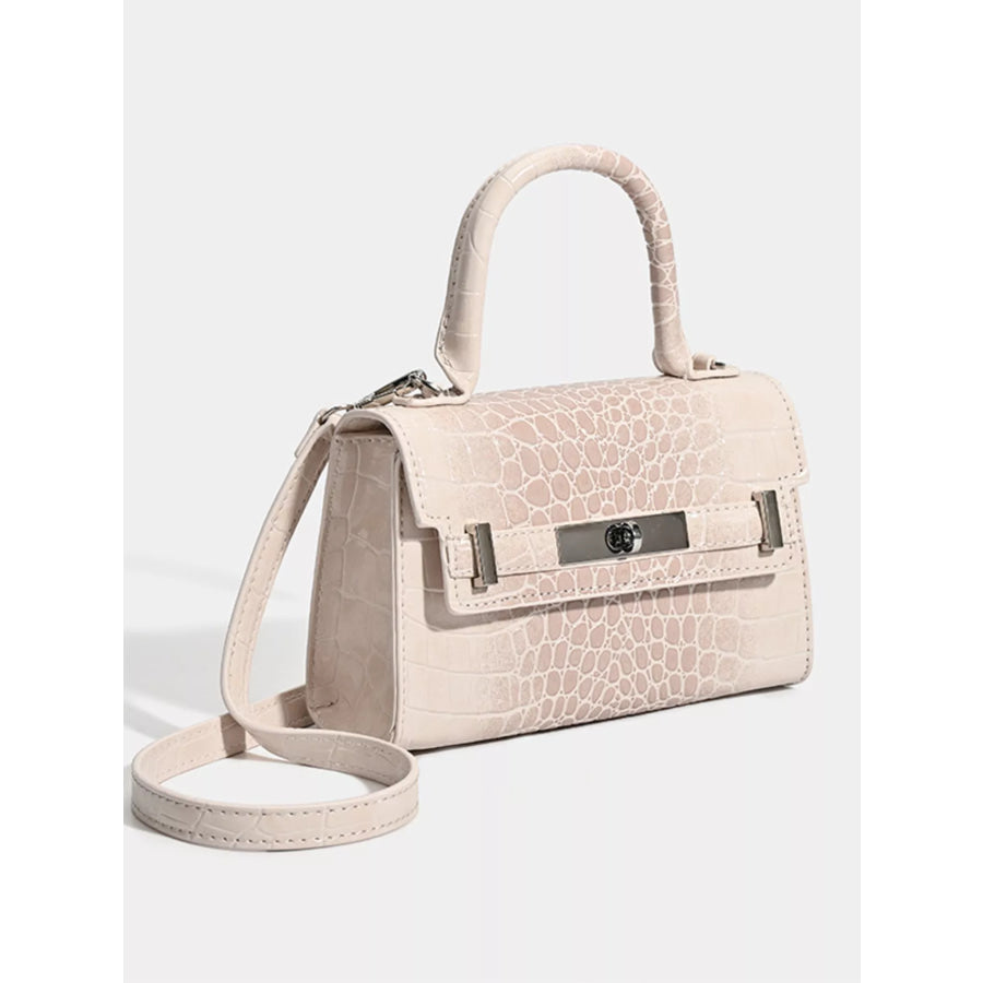 Croc-Embossed Top Handle Handbag Apparel and Accessories
