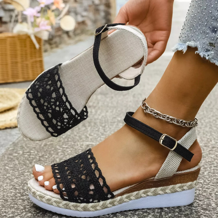 Crochet Espadrille Platform Sandals Apparel and Accessories