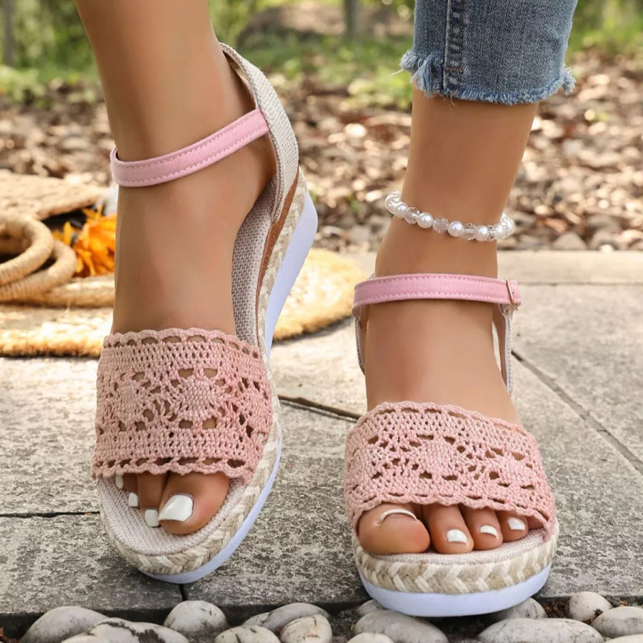 Crochet Espadrille Platform Sandals Apparel and Accessories
