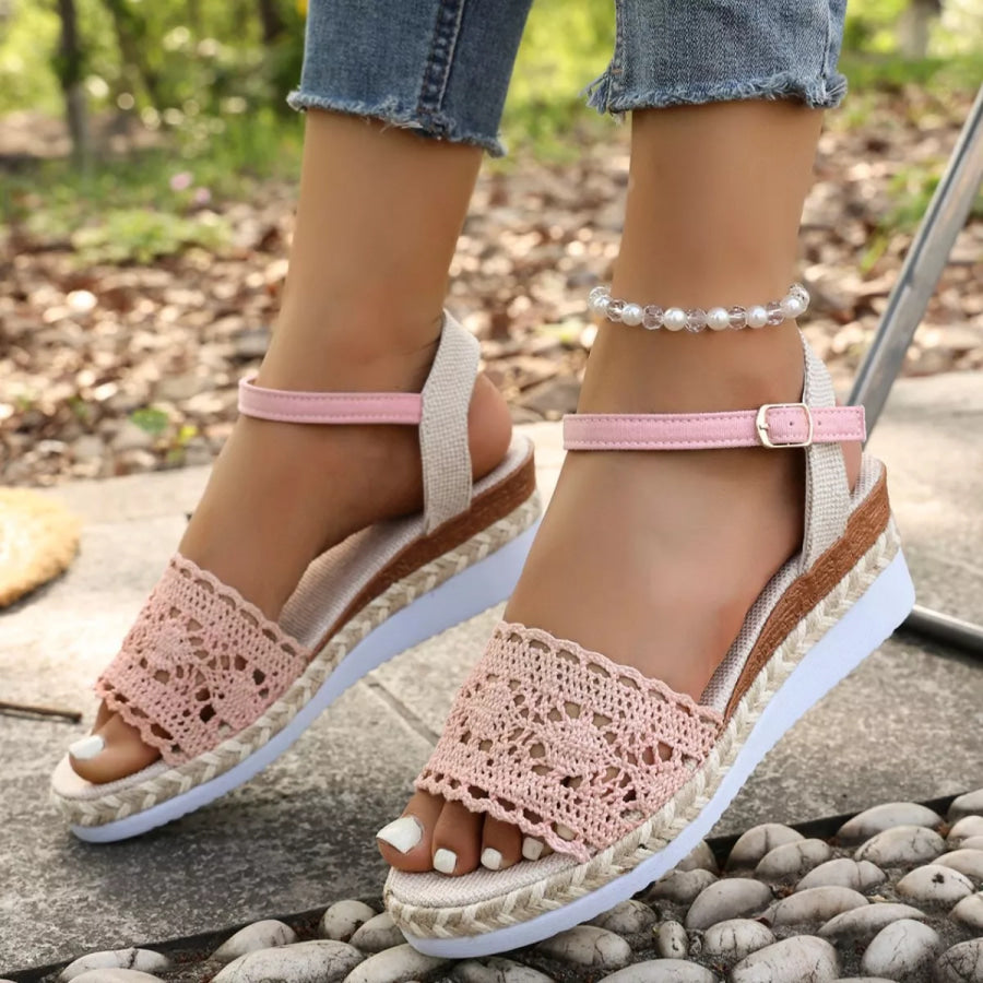 Crochet Espadrille Platform Sandals Apparel and Accessories