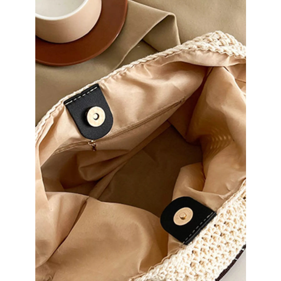 Crochet Knit Crossbody Bag Cream / onesize Apparel and Accessories