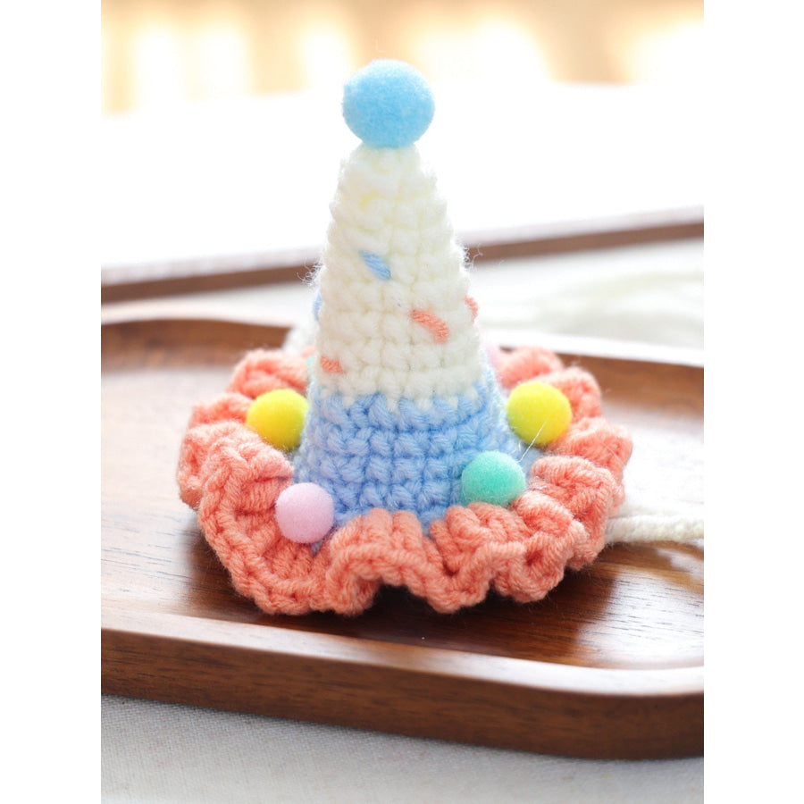 Crochet Knit Pet Hat Flower Wool Hat / One Size Apparel and Accessories