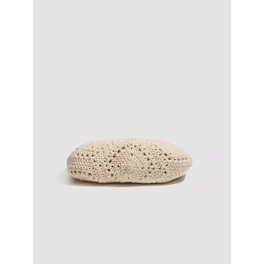 Crochet Knit Shoulder Bag Beige / onesize Apparel and Accessories
