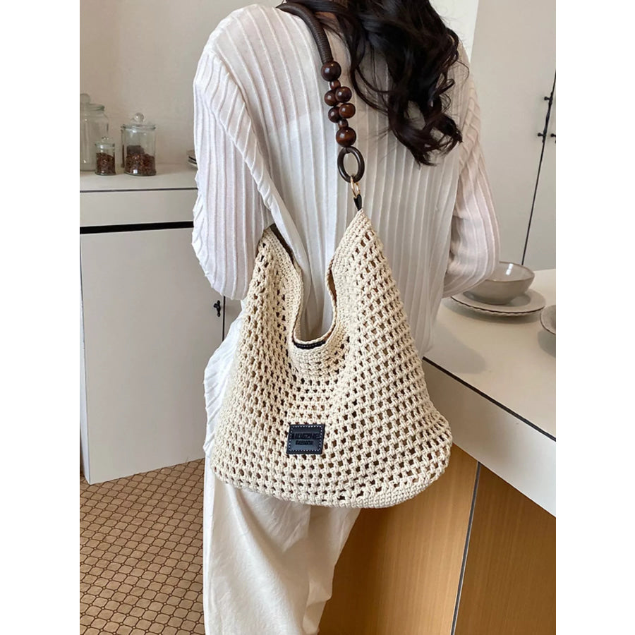 Crochet Knit Shoulder Bag Cream / onesize Apparel and Accessories