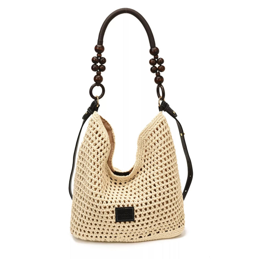 Crochet Knit Shoulder Bag Cream / onesize Apparel and Accessories