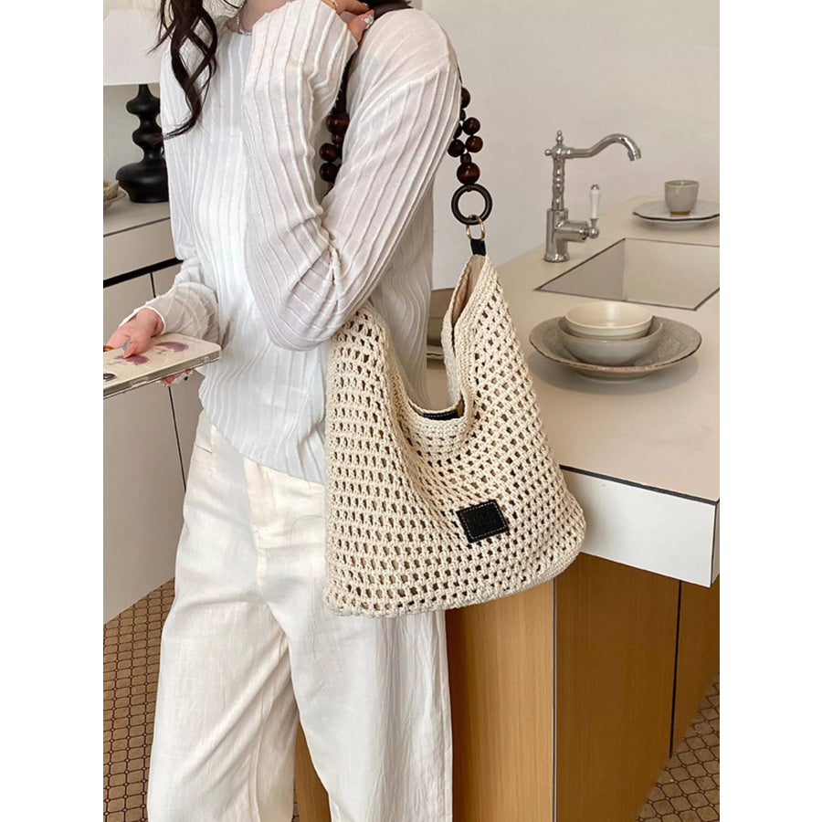 Crochet Knit Shoulder Bag Cream / onesize Apparel and Accessories