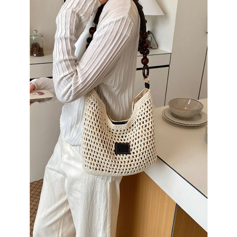 Crochet Knit Shoulder Bag Cream / onesize Apparel and Accessories