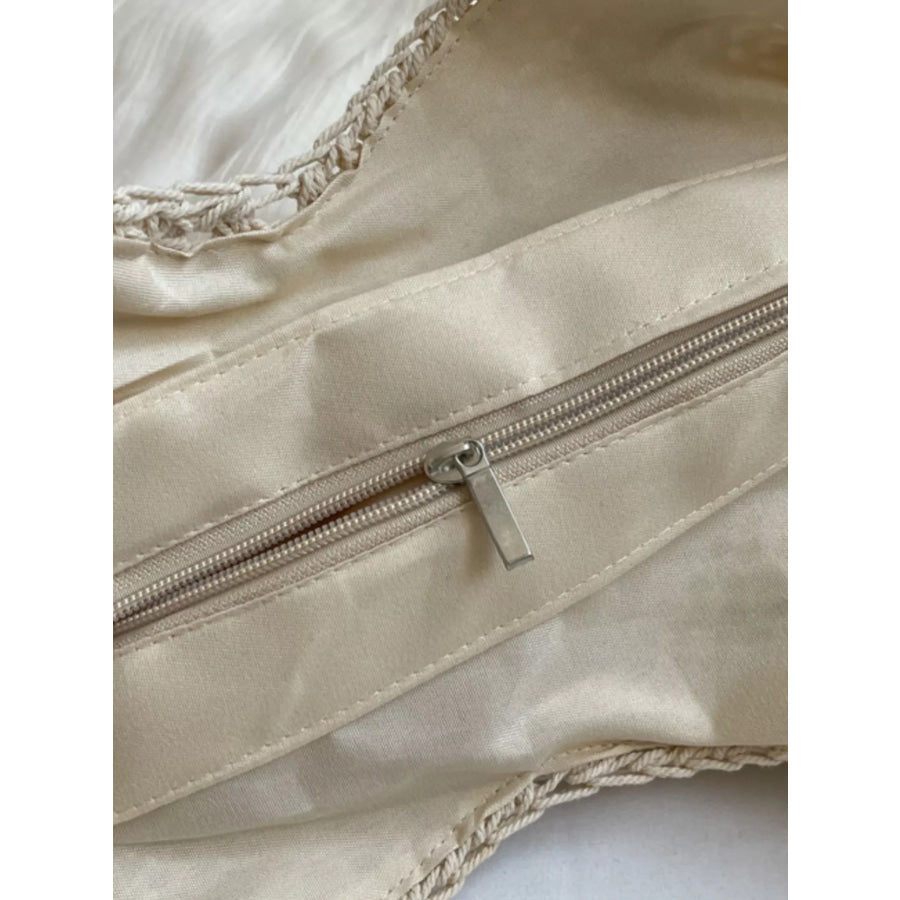 Crochet Knit Shoulder Bag Off-white / onesize Apparel and Accessories