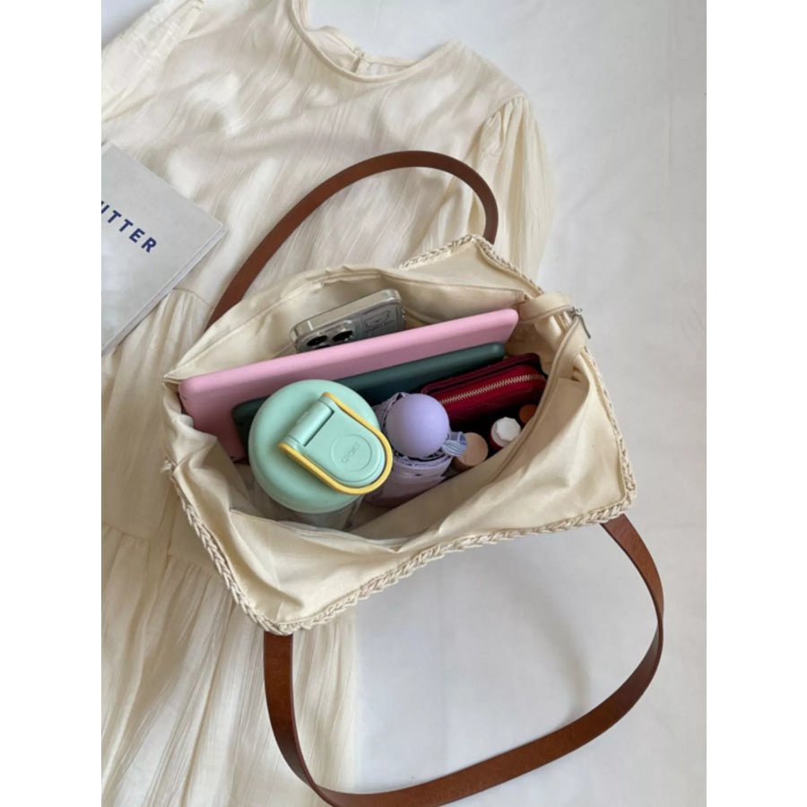 Crochet Knit Shoulder Bag Off-white / onesize Apparel and Accessories